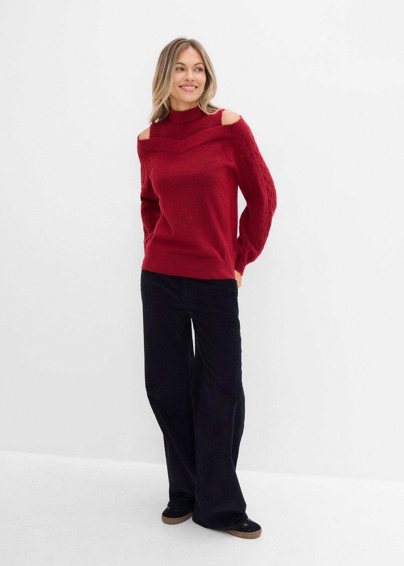 Sweter cold-shoulder - Bonprix