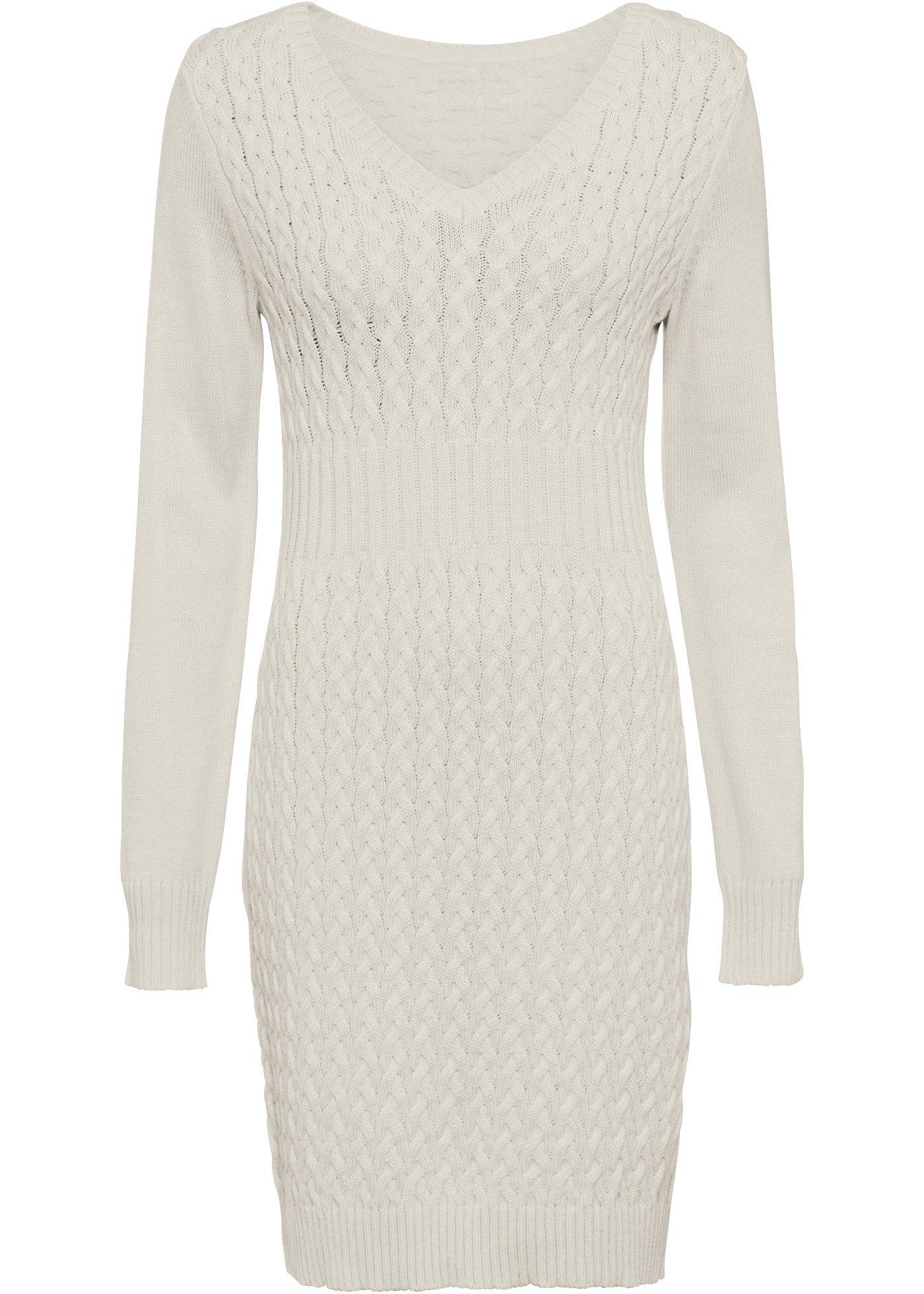 Rochie tricotată cu model cu torsade