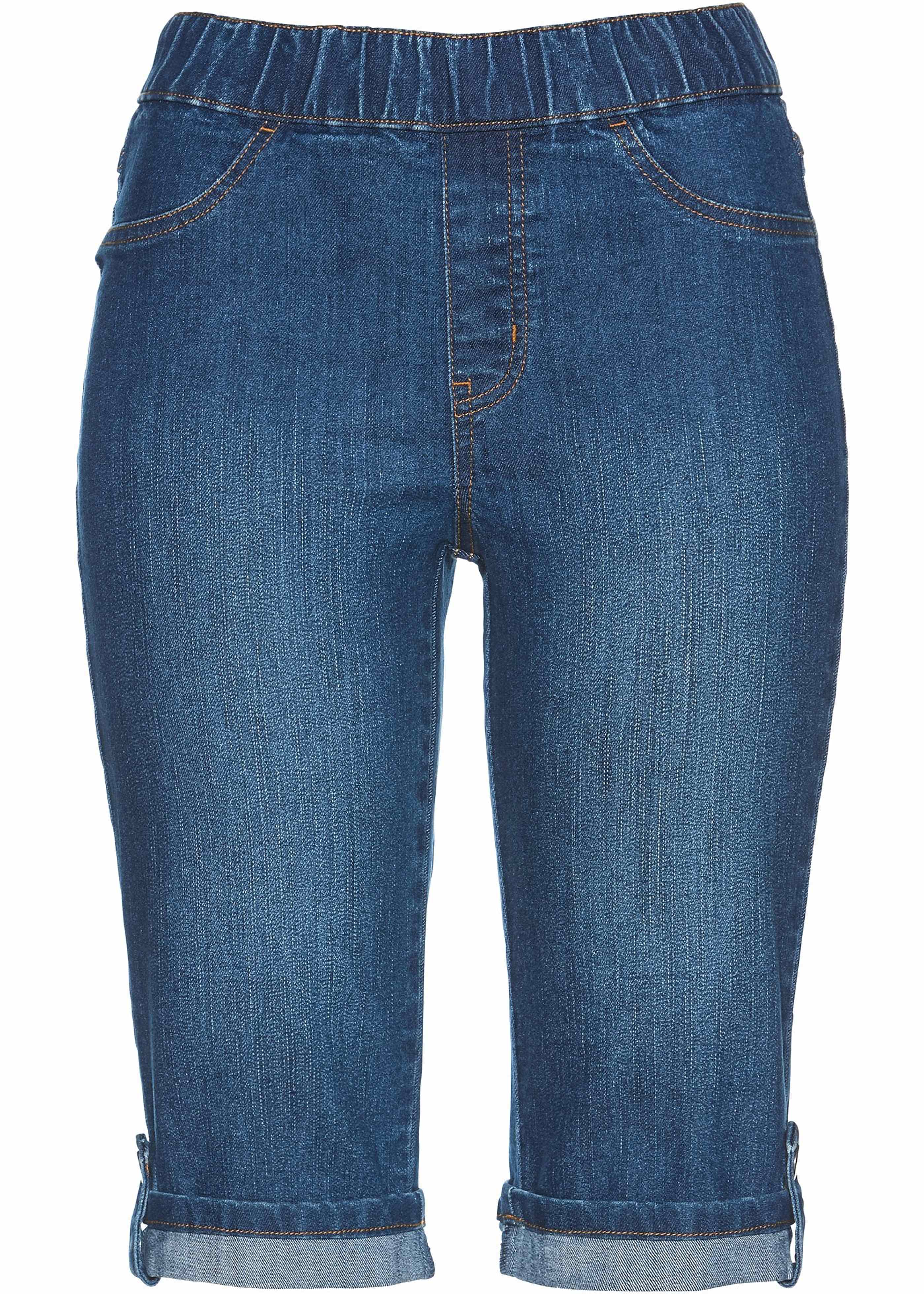 bermuda jeans com suspensório