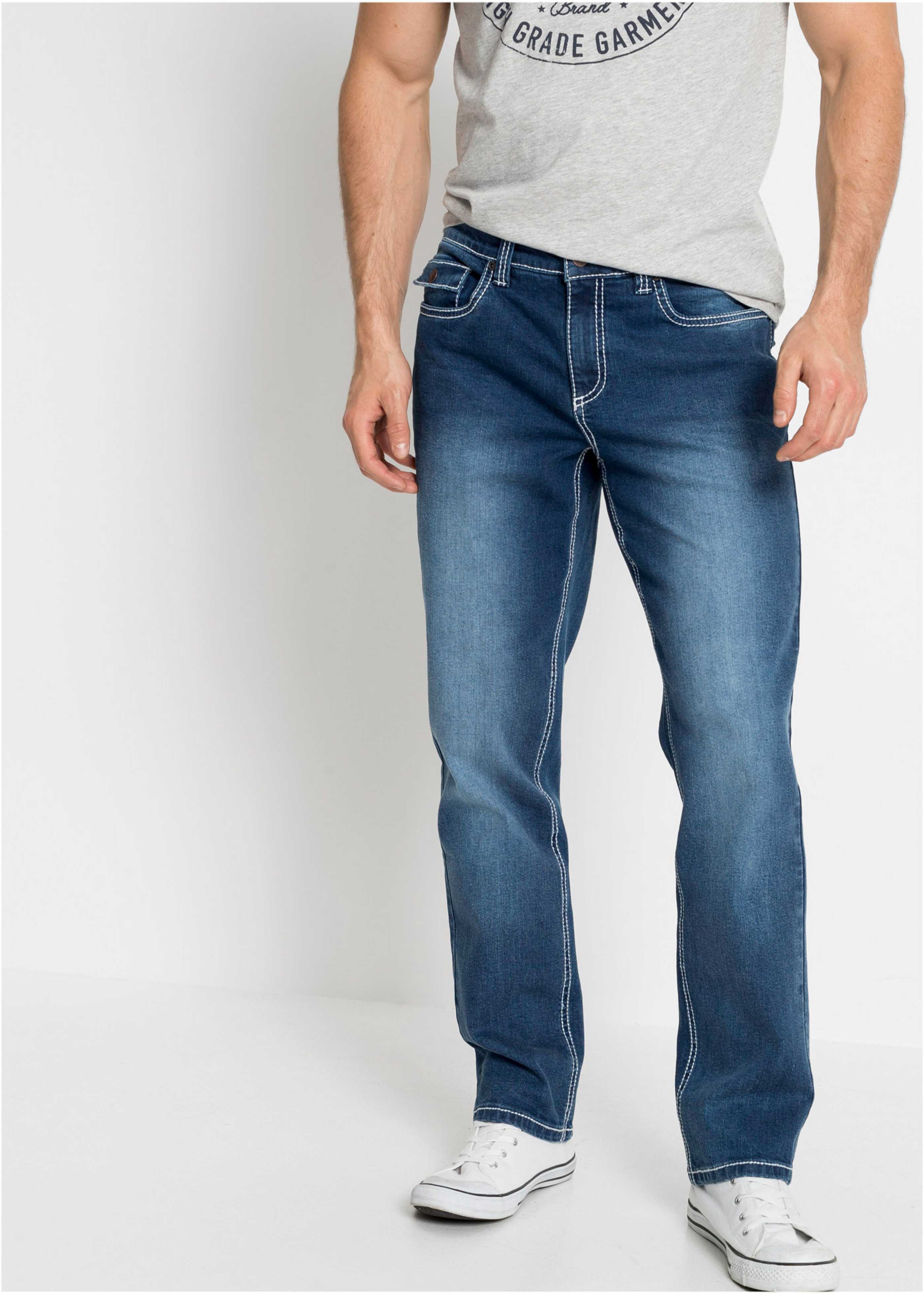 Gesäßtasche mit Reißverschluss blau Herren Komfort-Stretch Jeans 52 Gr Neu 