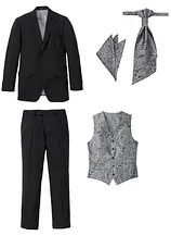 Hochzeitsanzug mit Weste und Plastron (5-tlg. Set), Regular Fit