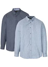 Business-Hemd aus reiner Baumwolle, Langarm (2er Pack)