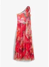 One-Shoulder-Kleid mit plissiertem Tüllrock