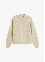 Strickjacke mit Zopmuster