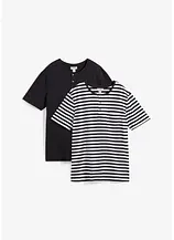 Kurzarm-Henleyshirt (2er Pack) aus reiner Bio-Baumwolle