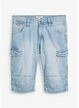 Leichte Jeans-Long-Cargobermuda, Relaxed Fit