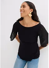 Shirt mit Spitzenärmeln