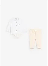 Body-Hemd und Chinohose aus reiner Baumwolle (2-tlg.Set)