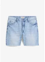 Stretch-Jeans-Shorts mit offenen Saumkanten, Relaxed Fit
