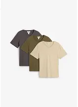 T-Shirt mit V-Ausschnitt (3er Pack)