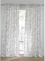 Gardine aus recyceltem Polyester mit Blätterdruck (1er Pack)