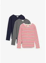 Langarmshirt aus reiner Bio-Baumwolle (3er Pack)