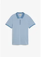 Piqué-Poloshirt mit Reißverschluss