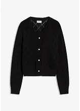 Ajour-Strickjacke aus Baumwolle