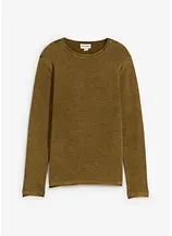 Pullover in gewaschener Optik, Slim Fit