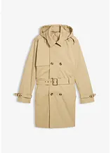 2 in 1 Trenchcoat mit abnehmbarer Kapuze, wasserabweisend