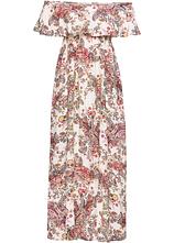 Optional[Carmen-Kleid aus fließender Viskose in beige von vorne - bonprix]