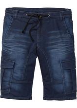 Optional[Sweatjeans-Bermuda, Regular Fit in blau von vorne - bonprix]