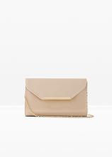 Optional[Clutch in Lackoptik in beige von vorne - bonprix]