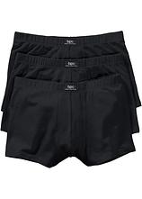 Boxershorts eng mit Baumwolle (3er Pack) in schwarz von vorne - bonprix