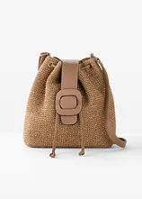 Beuteltasche in Strohoptik