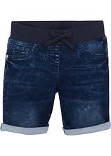 Jeans-Shorts Mid Waist in blau von vorne - bonprix