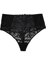 Highwaist String aus Spitze in schwarz von vorne - bonprix