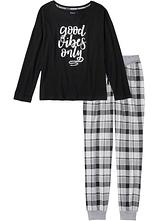Optional[Pyjama mit oversized Shirt in schwarz von vorne - bonprix]