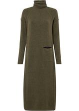 Strickkleid mit Rollkragen in grün von vorne - bonprix