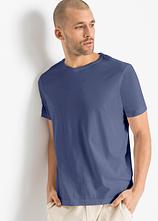 T-Shirt (5er Pack) in blau von vorne (im Anschnitt) - bonprix