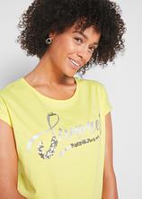 Shirt mit Pailletten in gelb (Detailaufnahme) - bonprix