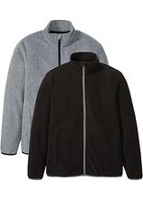Optional[Fleecejacke (2er Pack) in schwarz von vorne - bonprix]