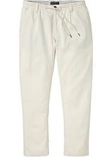 Relaxed Fit Schlupf-Hose aus luftigem Leinen-Mix, Straight in beige von vorne - bonprix
