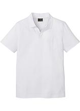 Poloshirt aus reiner Bio-Baumwolle in weiß von vorne - bonprix