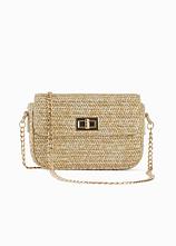 Optional[Umhängetasche in Strohoptik in beige von vorne - bonprix]