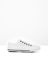 Slip-On-Sneaker aus Baumwoll-Canvas in weiß von vorne - bonprix