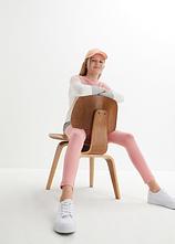 Leggings aus elastischem Bio-Baumwoll-Mix (3er-Pack) in blau im Look von vorne (Totalaufnahme) - bonprix