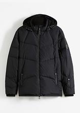 Optional[warm gefütterte Echtdaunenjacke mit Bionic-Finish, wasserabweisend in schwarz von vorne - bonprix]