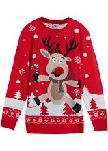 Feinstrickpullover mit Weihnachtsmotiv