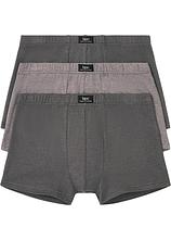 Boxershorts eng mit Baumwolle (3er Pack) in grau von vorne - bonprix