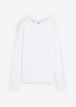 Langarmshirt aus reiner Bio-Baumwolle in weiß von vorne - bonprix