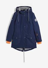 Optional[wasserdichte Funktions-Übergangsjacke in blau von vorne - bonprix]