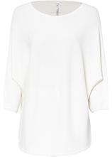 Oversize Ripp-Pullover aus Viskose-Mix in weiß von vorne - bonprix