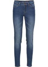 Skinny-Jeans, Mid Waist, cropped in blau von vorne - bonprix
