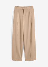 Optional[Weite Bundfaltenhose in beige von vorne - bonprix]