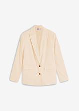 Optional[Lässiger Blazer mit recyceltem Polyester in beige von vorne - bonprix]