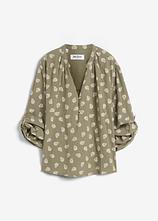 Optional[Oversize-Bluse aus luftigem Musselin in grün von vorne - bonprix]