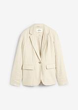 Blazer aus reinem Leinen in beige von vorne - bonprix