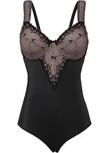 Minimizer-Body mit Stickerei in schwarz von vorne - bonprix