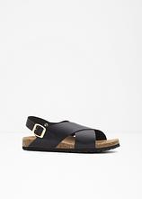 Sandalen aus Leder in schwarz von vorne - bonprix